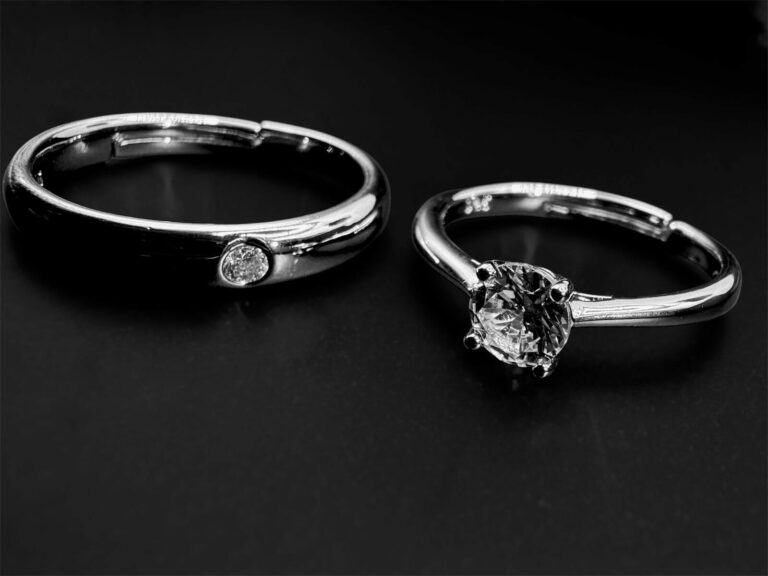 Dúo de Anillos de Compromiso de Plata .925 Orfeo y Eurídice